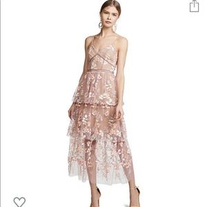 Self Portrait Pink Floral Embellished Dress 4
